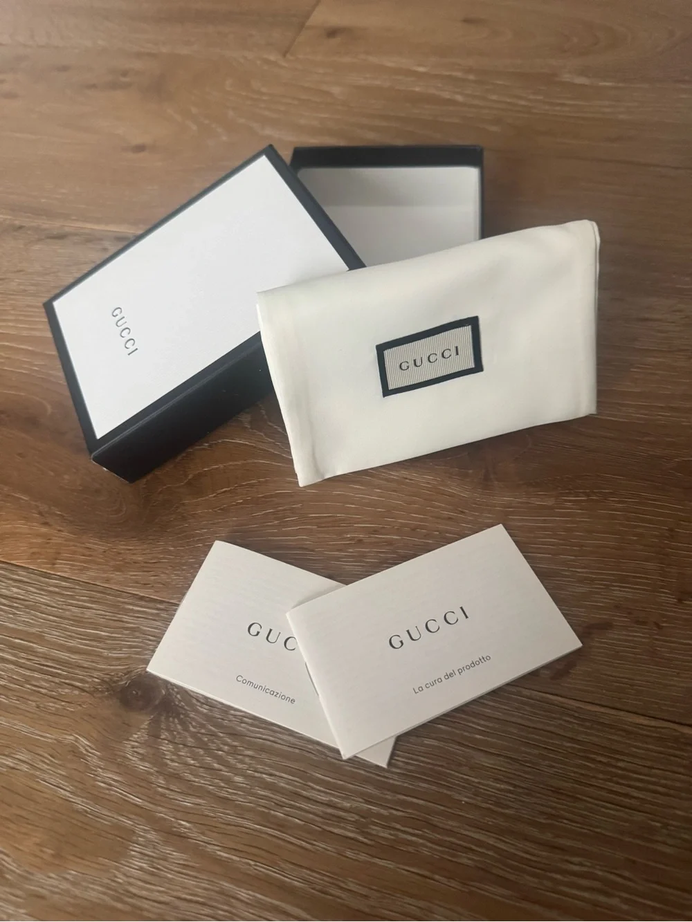 Gucci Black GG Embossed Leather Card Case